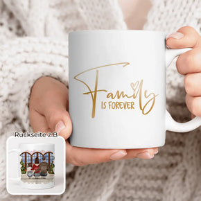 Personalisierte Tasse mit Familie (1 Kind/Baby) - Weihnachtstasse