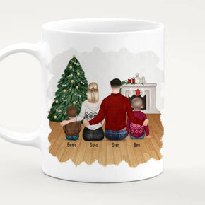 Personalisierte Tasse mit Familie (2 Kinder/Babys) - Weihnachtstasse