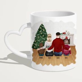 Personalisierte Tasse mit Familie (2 Kinder/Babys) - Weihnachtstasse