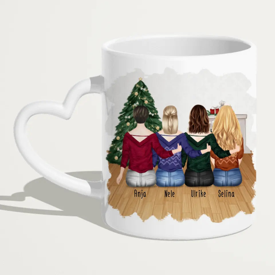 Personalisierte Tasse für Beste Schwestern (4 Schwestern) - Weihnachtstasse