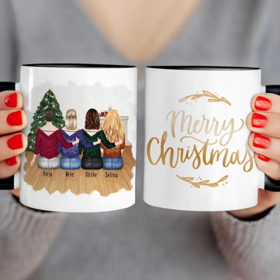 Personalisierte Tasse für Beste Schwestern (4 Schwestern) - Weihnachtstasse