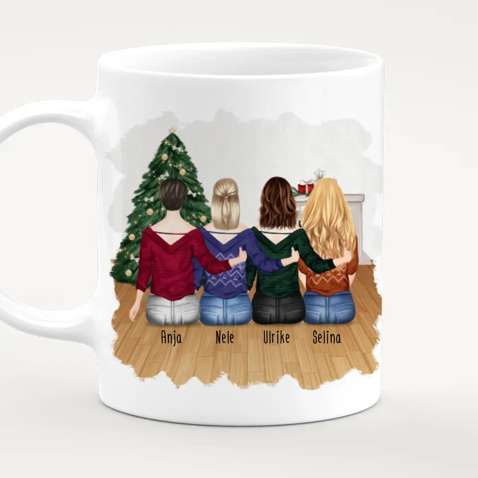 Personalisierte Tasse für Beste Schwestern (4 Schwestern) - Weihnachtstasse