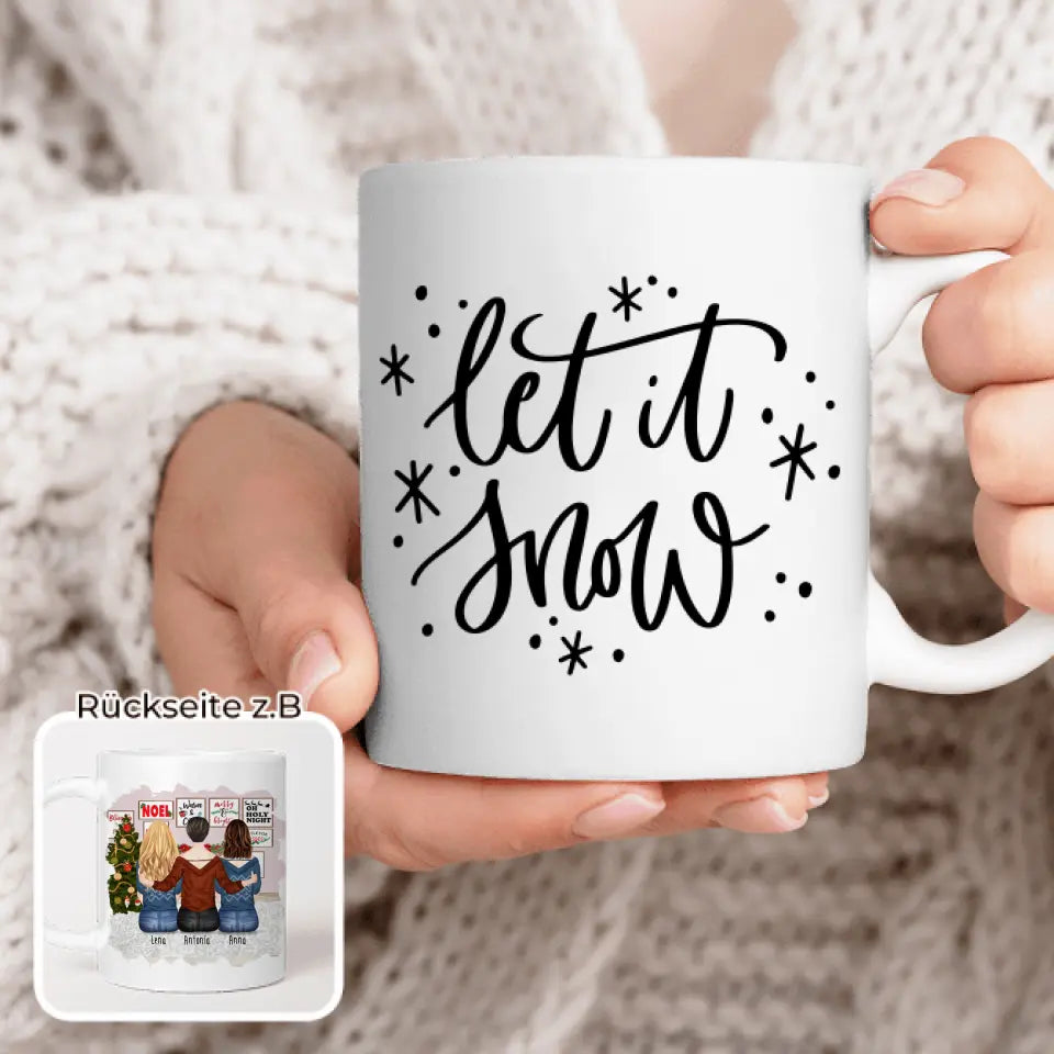 Personalisierte Tasse für Schwestern (3 Schwestern) - Weihnachtstasse