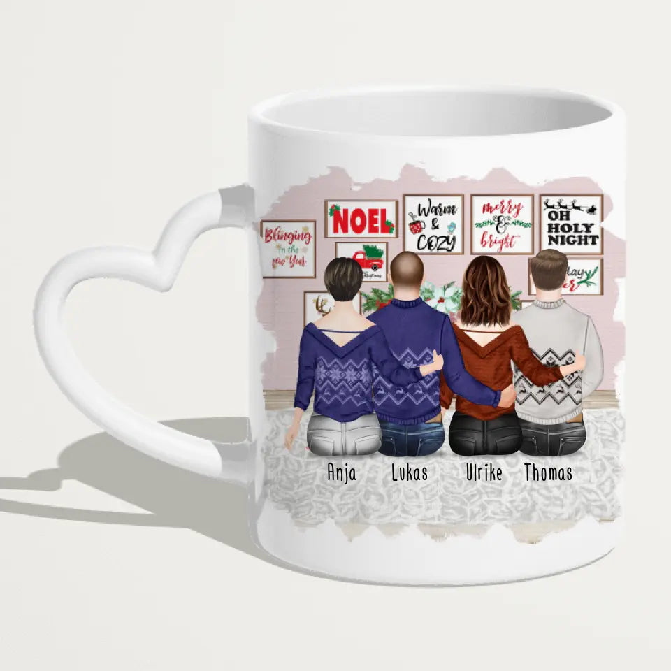 Personalisierte Tasse mit Mutter/Tochter/Sohn (1 Tochter + 2 Söhne) - Weihnachtstasse