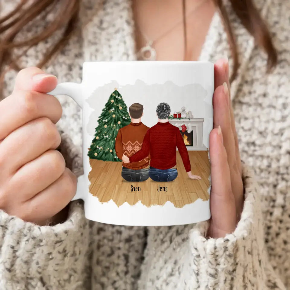 Personalisierte Tasse mit Bruder (2 Brüder) - Weihnachtstasse