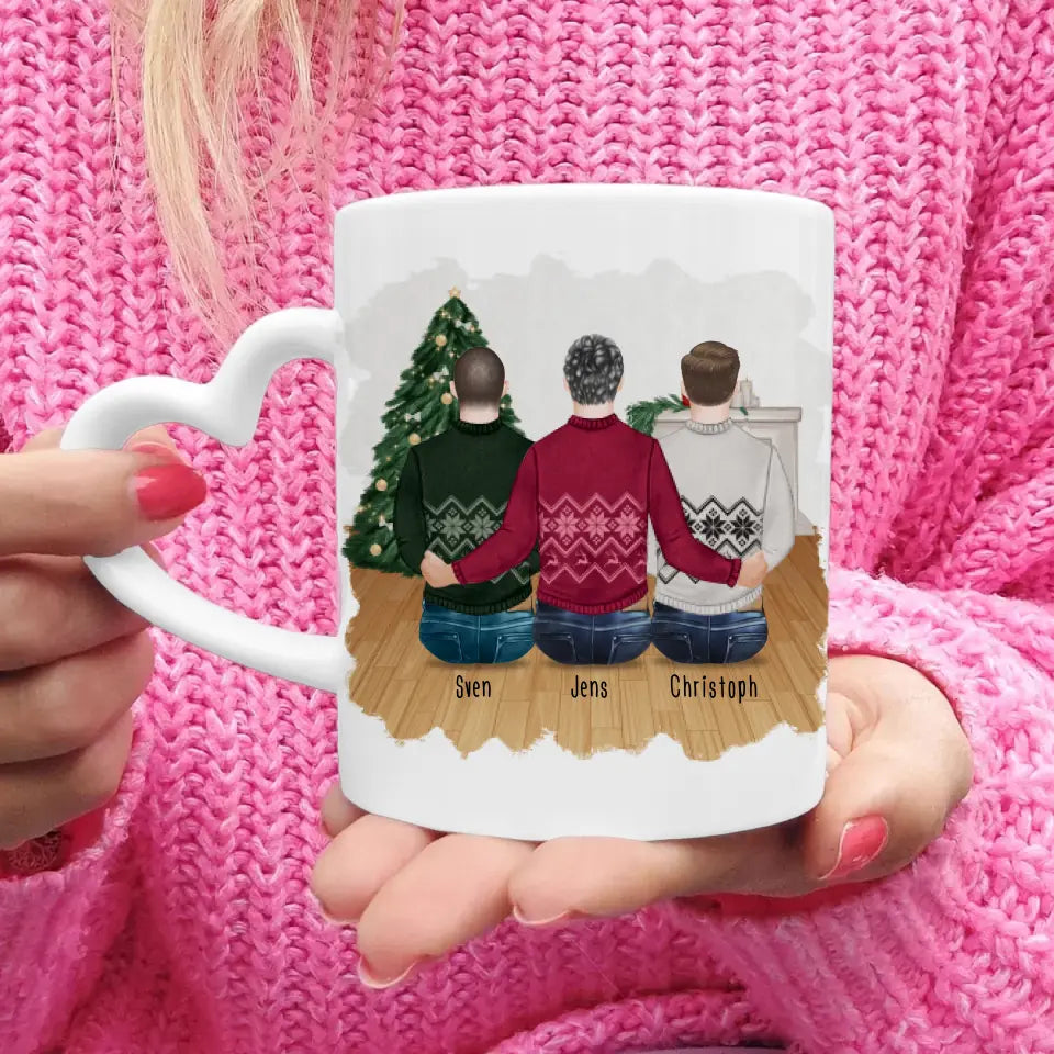 Personalisierte Tasse mit Bruder (3 Brüder) - Weihnachtstasse