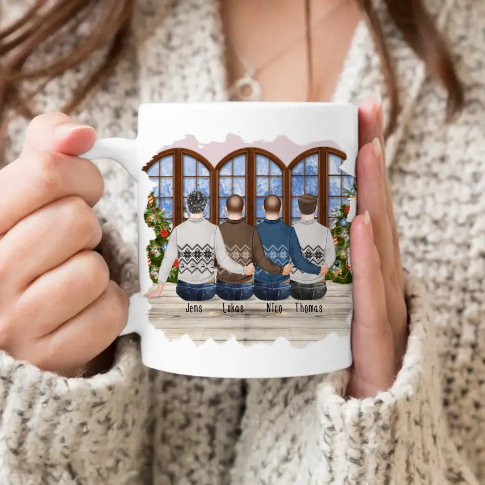 Personalisierte Tasse mit Bruder (4 Brüder) - Weihnachtstasse