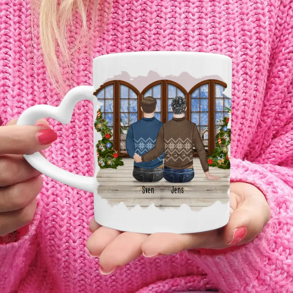 Personalisierte Tasse - Beste Freunde (2 Männer) - Weihnachtstasse