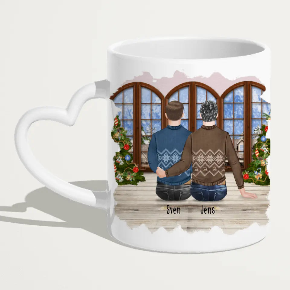 Personalisierte Tasse - Beste Freunde (2 Männer) - Weihnachtstasse