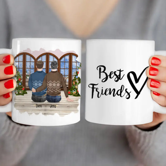 Personalisierte Tasse - Beste Freunde (2 Männer) - Weihnachtstasse