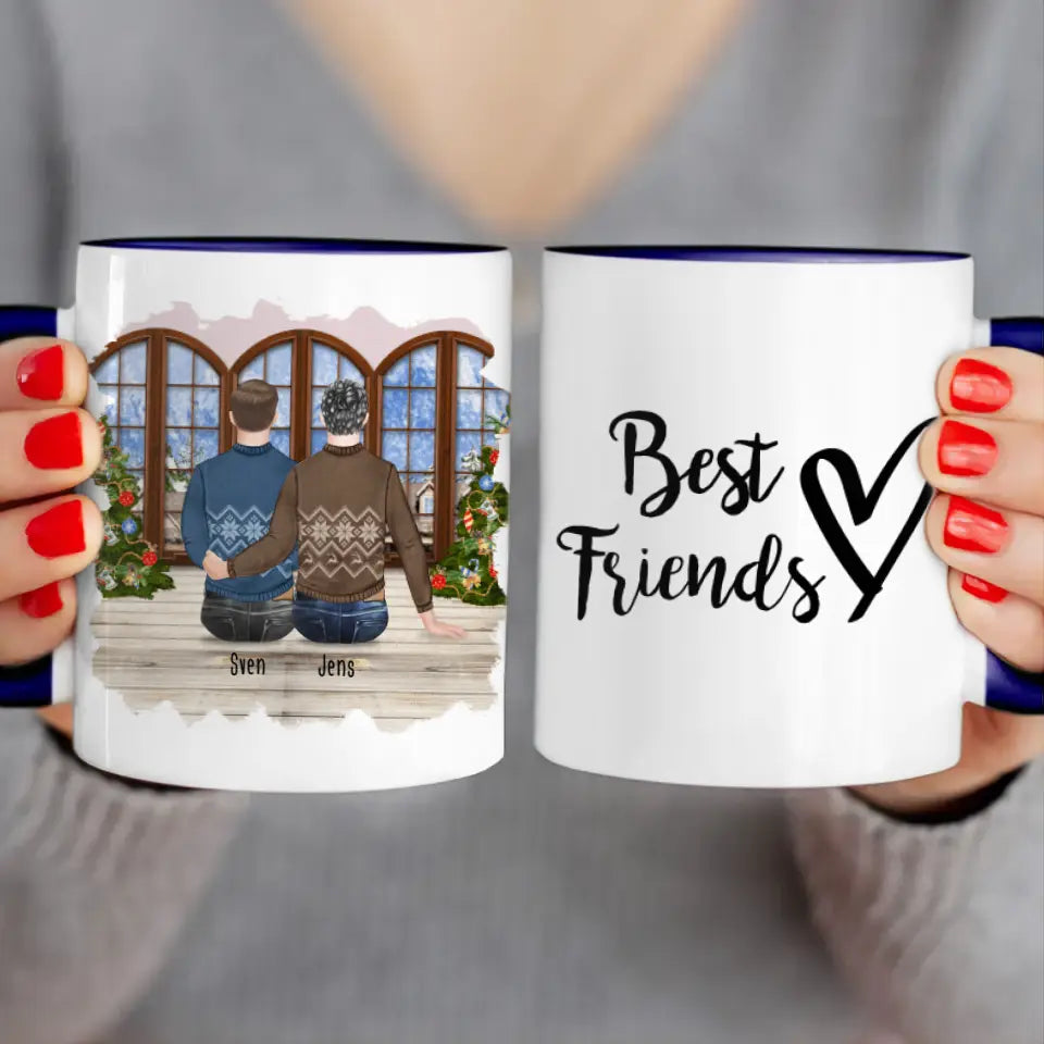 Personalisierte Tasse - Beste Freunde (2 Männer) - Weihnachtstasse