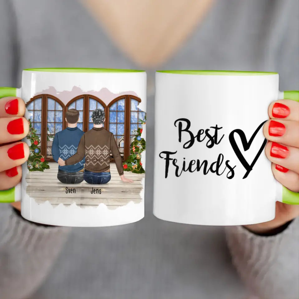 Personalisierte Tasse - Beste Freunde (2 Männer) - Weihnachtstasse