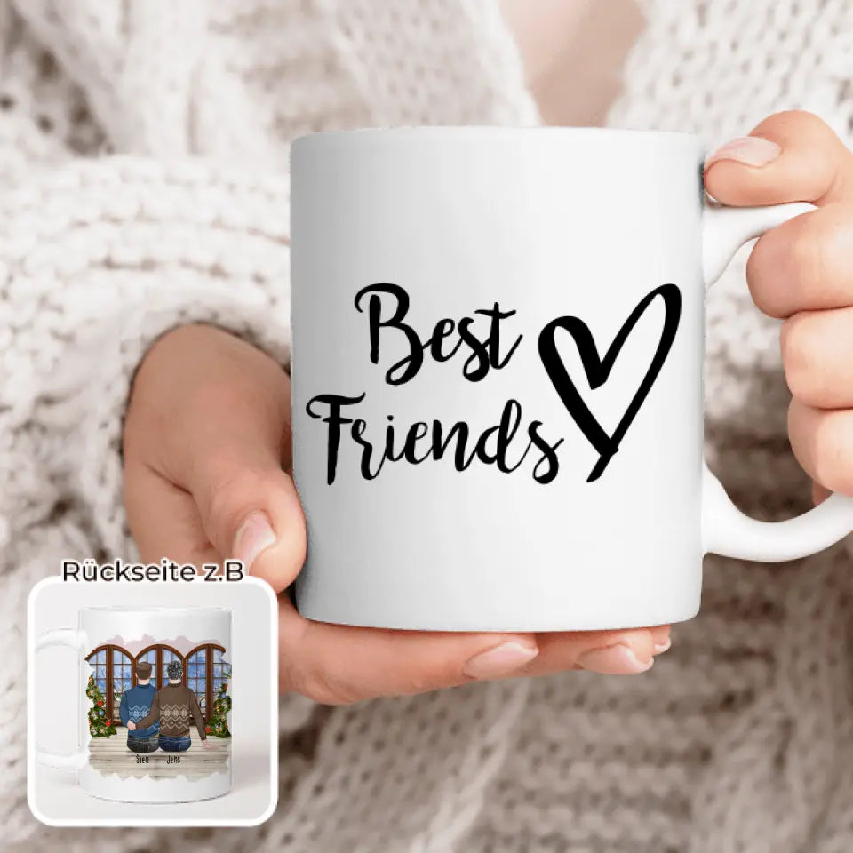 Personalisierte Tasse - Beste Freunde (2 Männer) - Weihnachtstasse