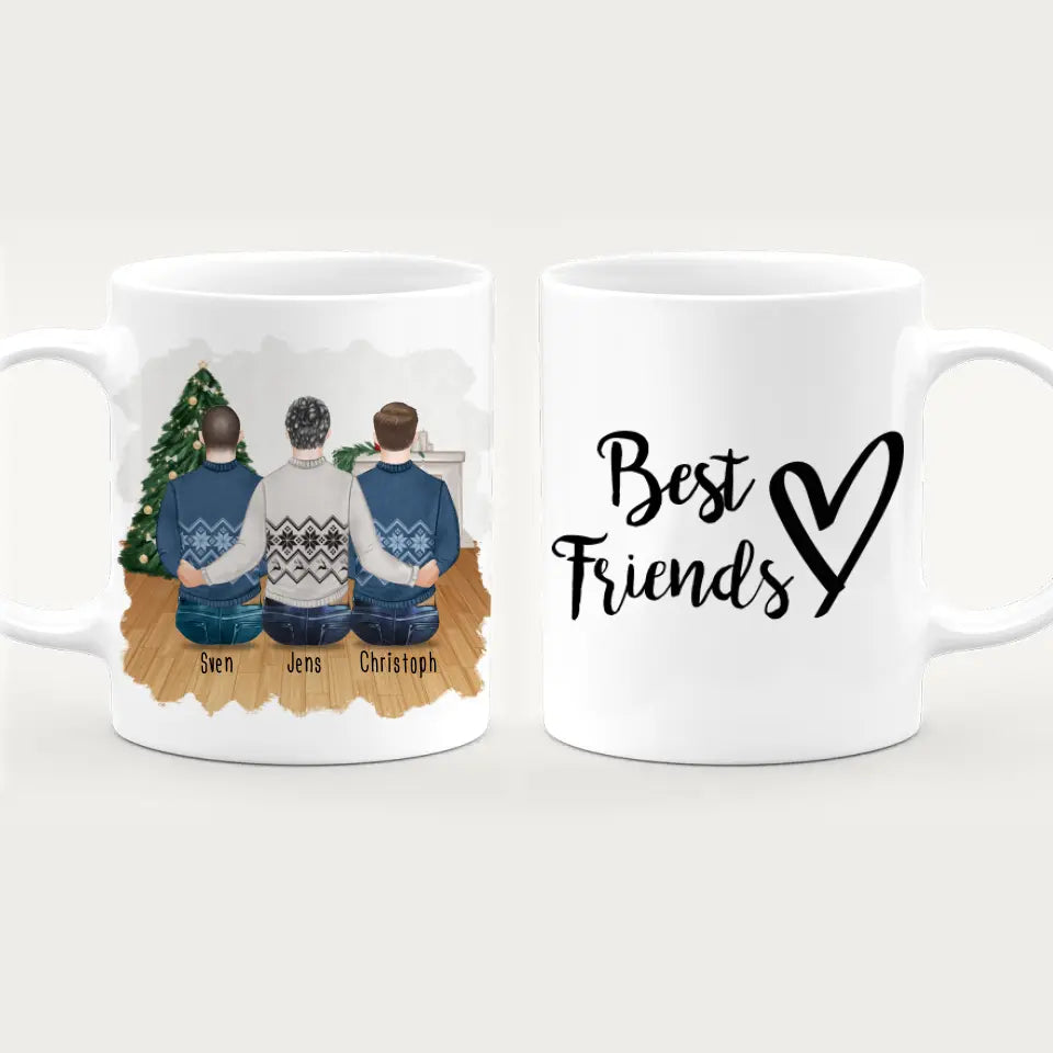 Personalisierte Tasse - Beste Freunde (3 Männer) - Weihnachtstasse