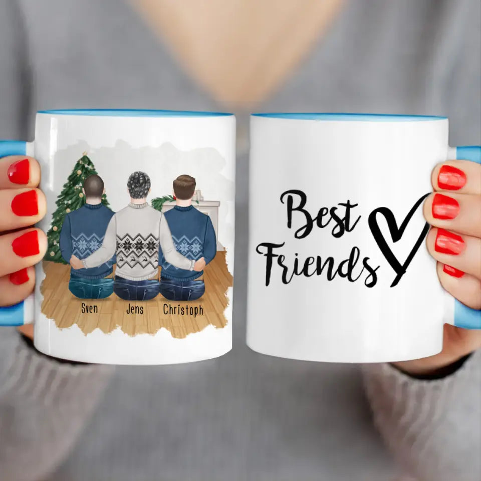 Personalisierte Tasse - Beste Freunde (3 Männer) - Weihnachtstasse