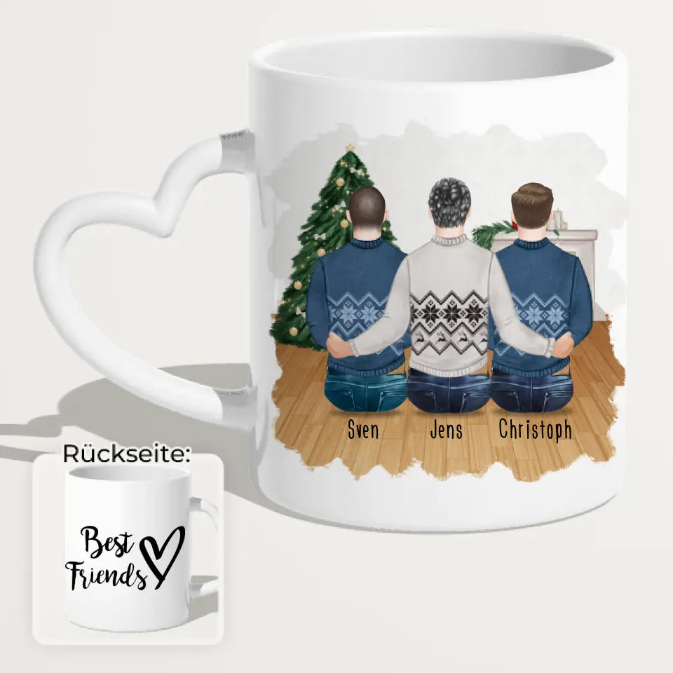 Personalisierte Tasse - Beste Freunde (3 Männer) - Weihnachtstasse