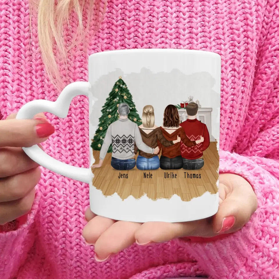 Personalisierte Tasse - Beste Freunde (2 Frauen + 2 Männer) - Weihnachtstasse