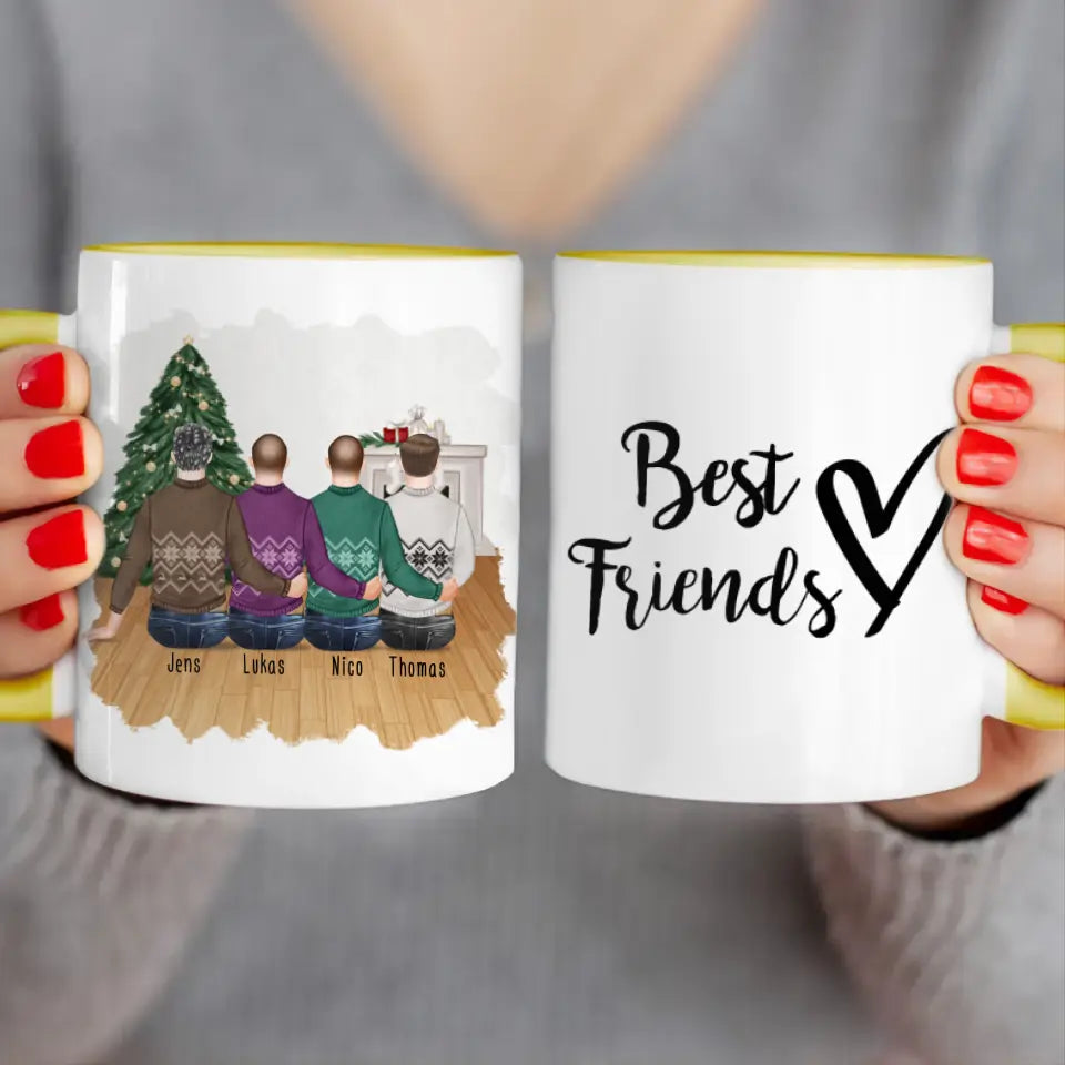 Personalisierte Tasse - Beste Freunde (4 Männer) - Weihnachtstasse