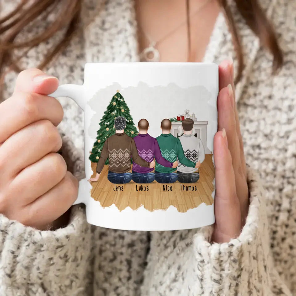 Personalisierte Tasse - Beste Freunde (4 Männer) - Weihnachtstasse