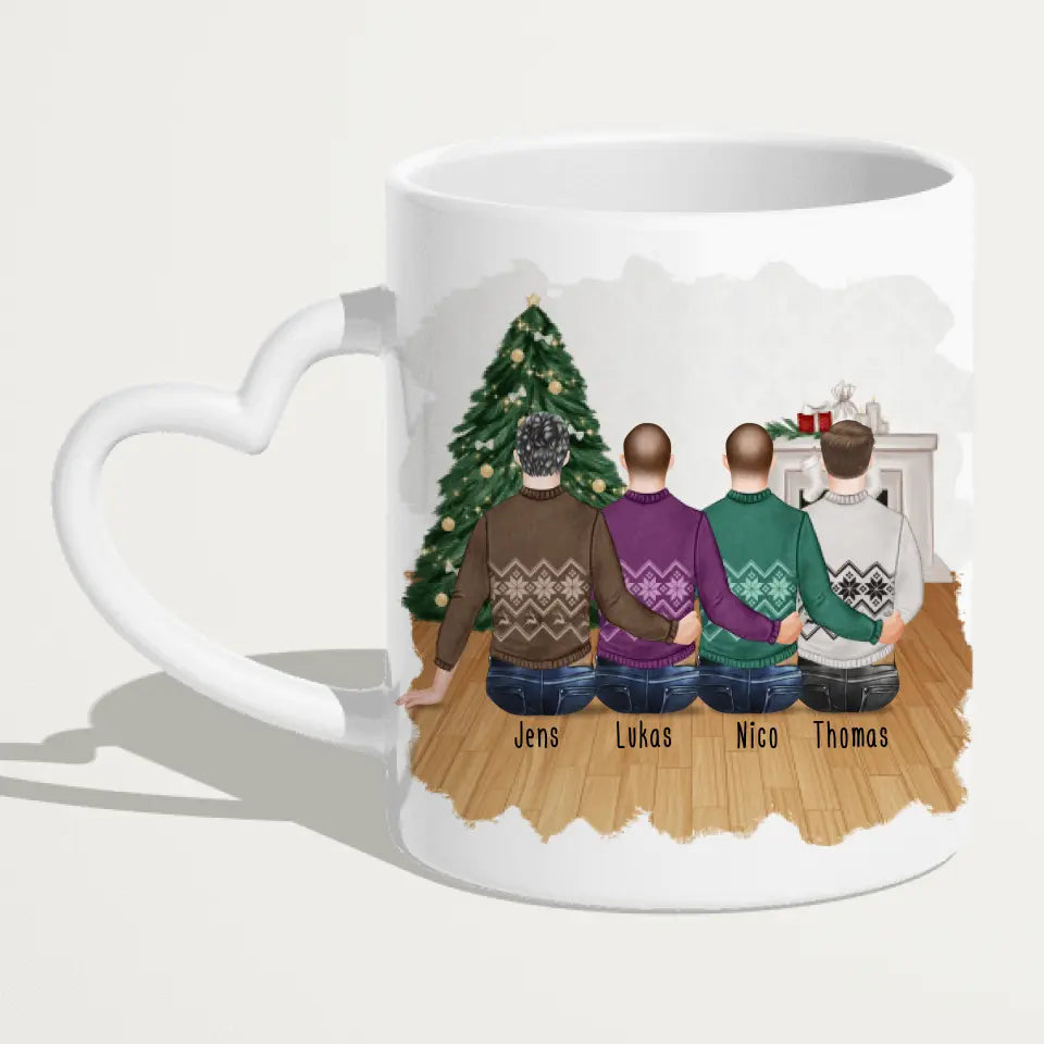 Personalisierte Tasse - Beste Freunde (4 Männer) - Weihnachtstasse