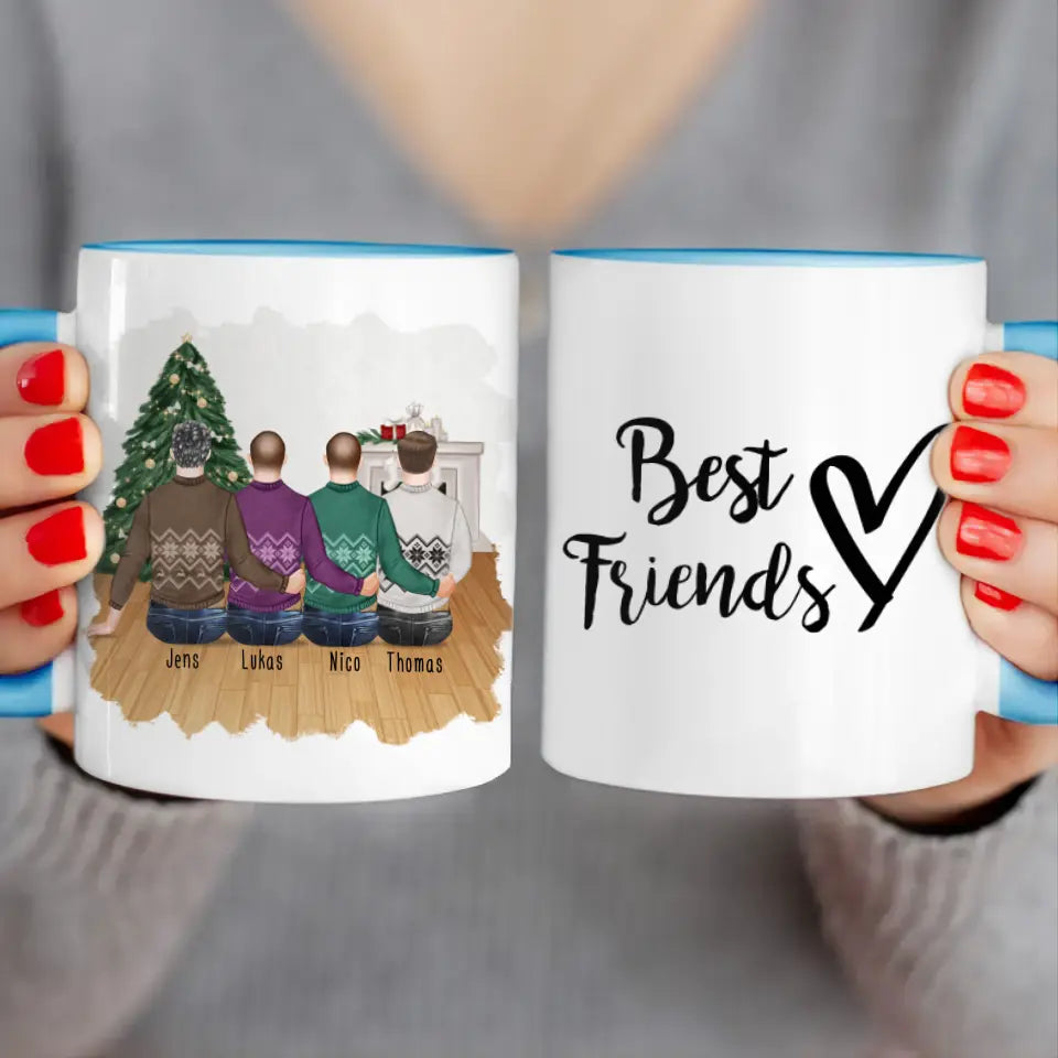 Personalisierte Tasse - Beste Freunde (4 Männer) - Weihnachtstasse