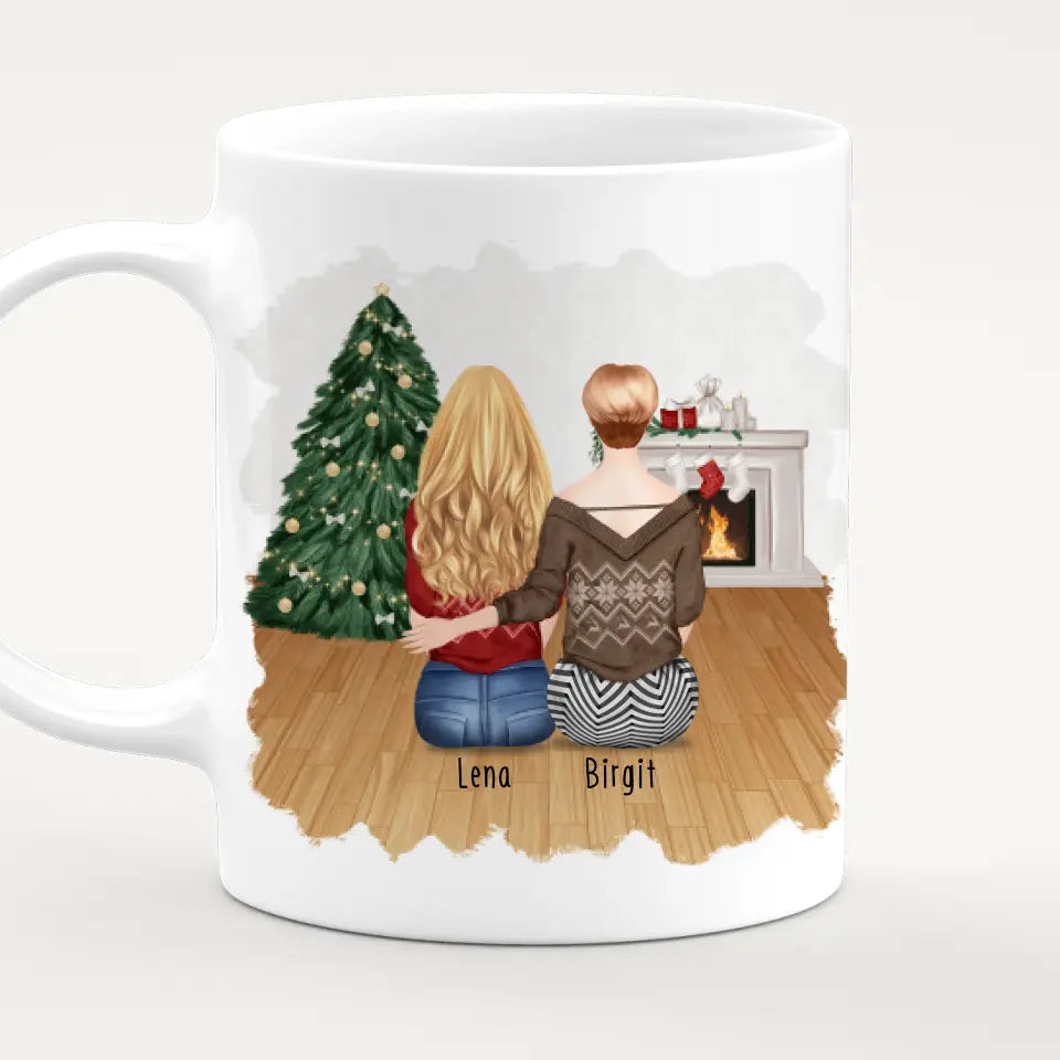 Personalisierte Tasse für Oma (1 Frau + 1 Oma) - Weihnachtstasse