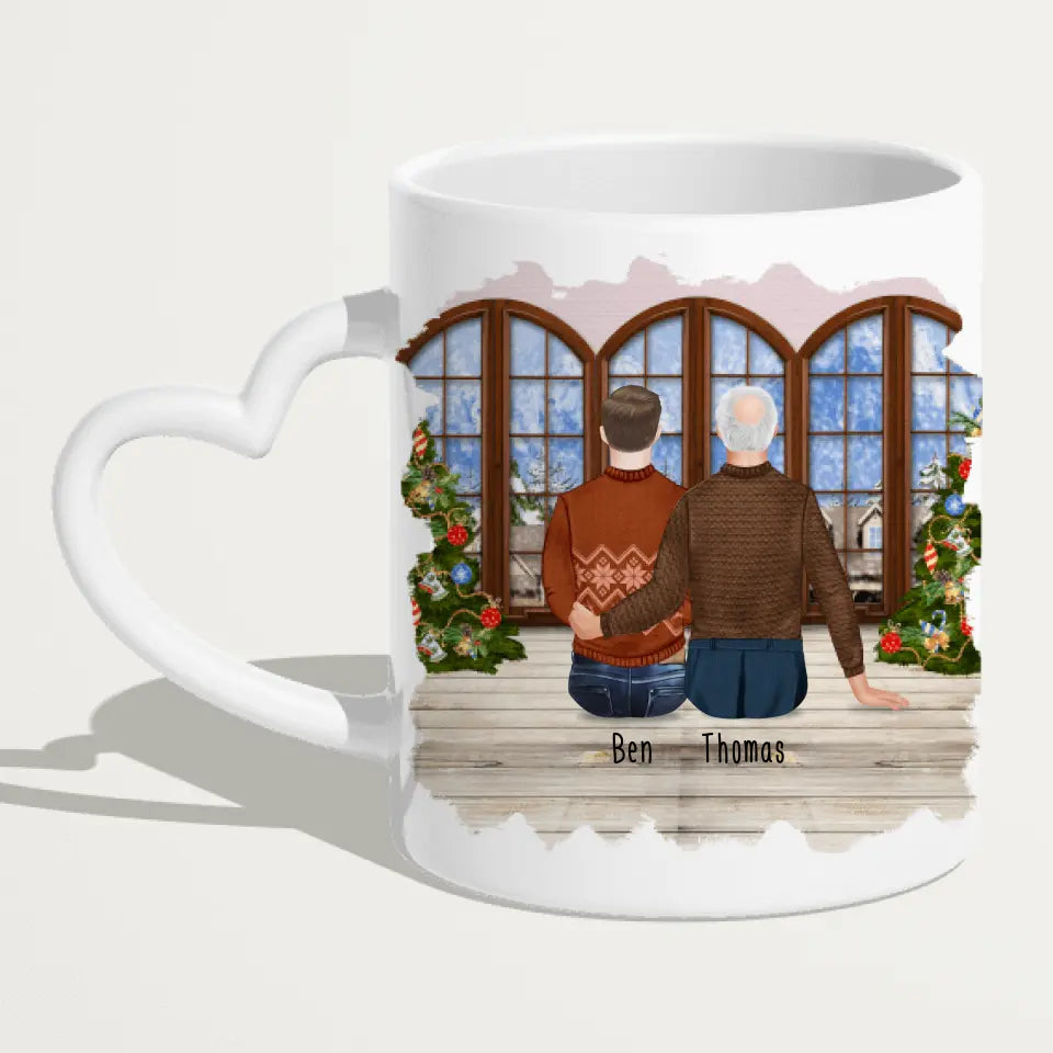 Personalisierte Tasse für Opa (1 Mann + 1 Opa) - Weihnachtstasse