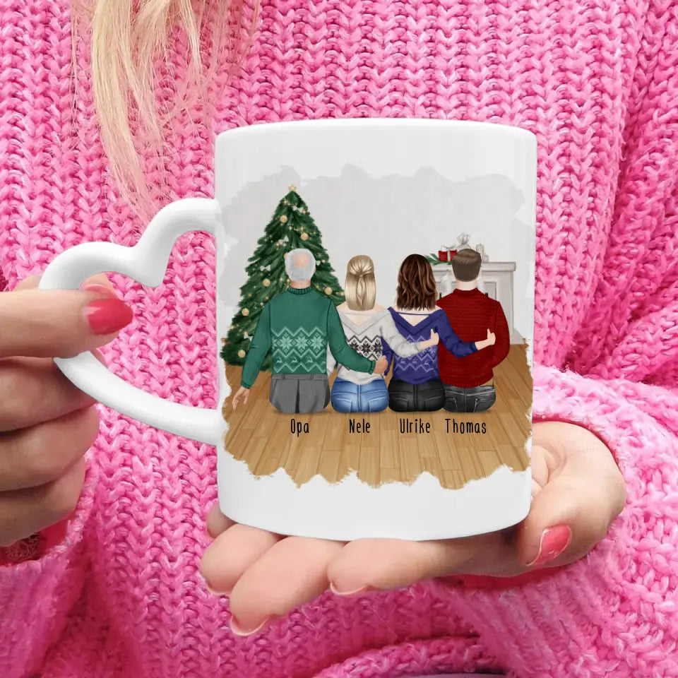 Personalisierte Tasse für Opa (2 Frauen + 1 Mann + 1 Opa) - Weihnachtstasse