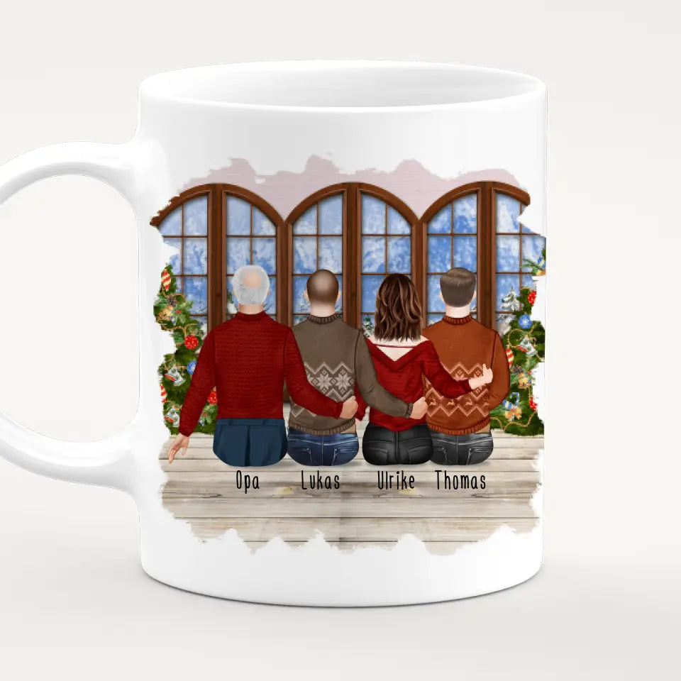 Personalisierte Tasse für Opa (1 Frau + 2 Männer + 1 Opa) - Weihnachtstasse