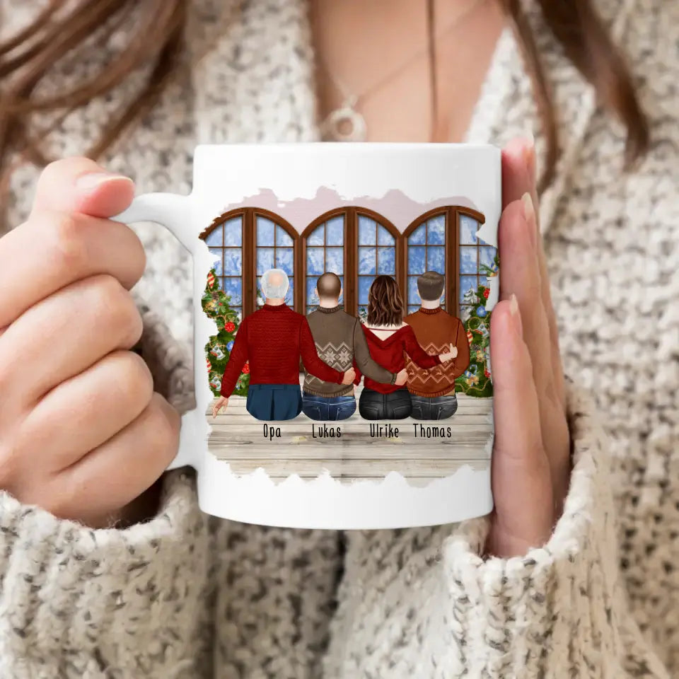 Personalisierte Tasse für Opa (1 Frau + 2 Männer + 1 Opa) - Weihnachtstasse