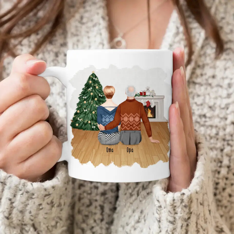 Personalisierte Tasse mit Oma und Opa - Weihnachtstasse