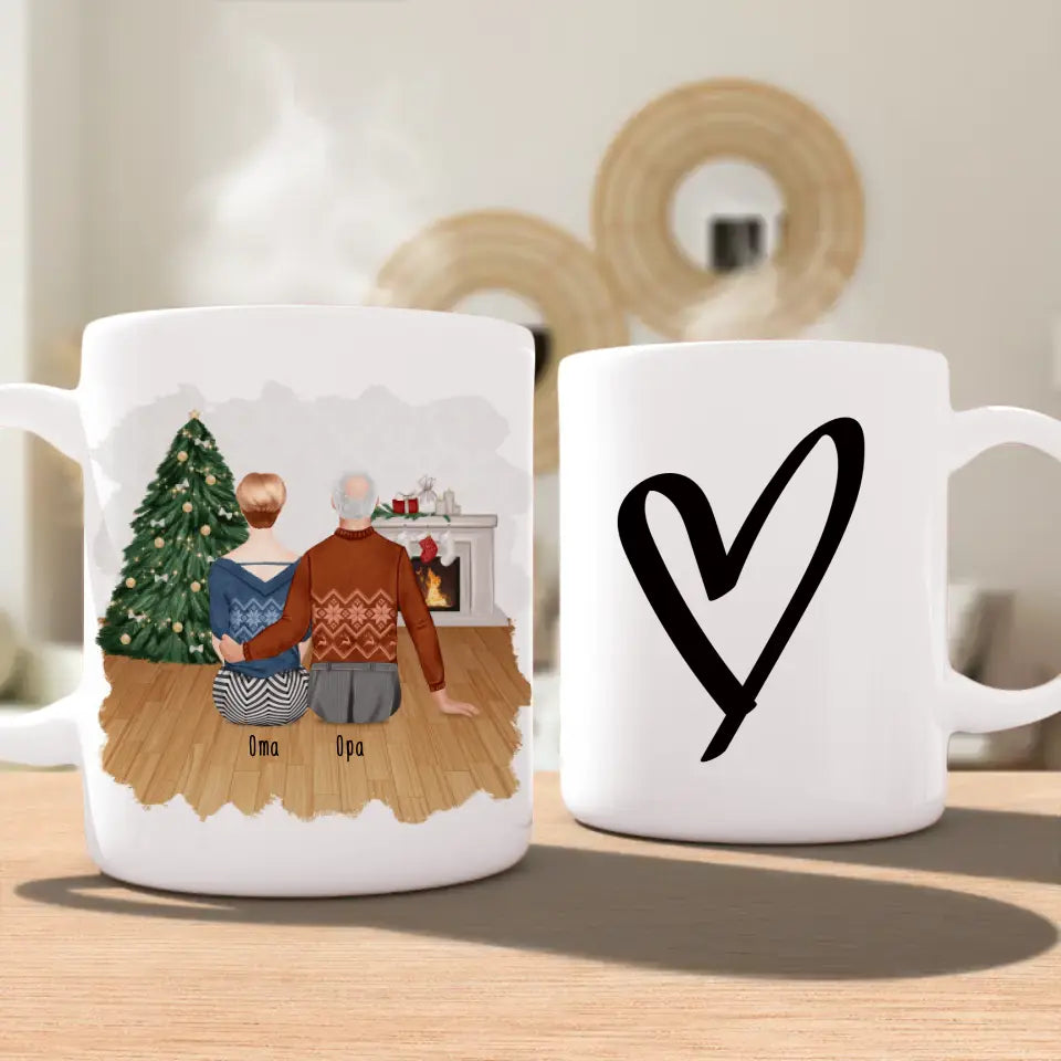 Personalisierte Tasse mit Oma und Opa - Weihnachtstasse