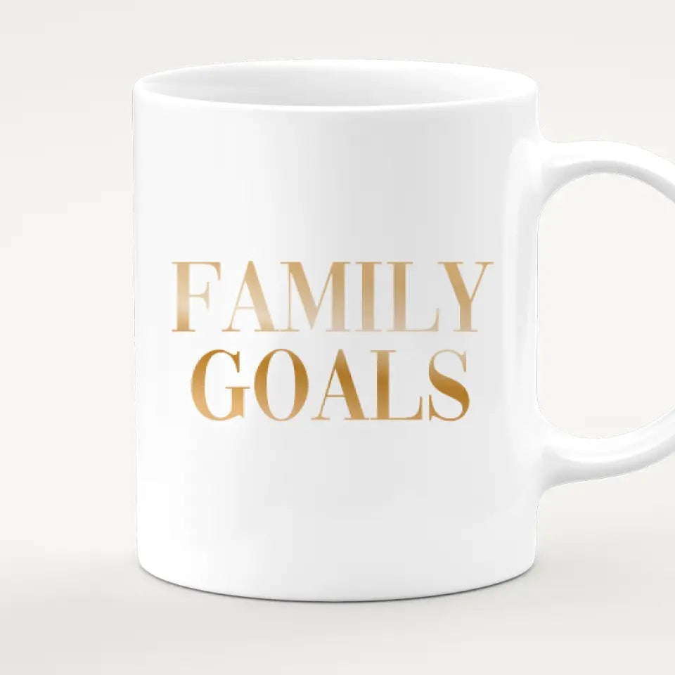 Personalisierte Tasse mit Familie + 1 Katze (1 Baby + 1 Kind)