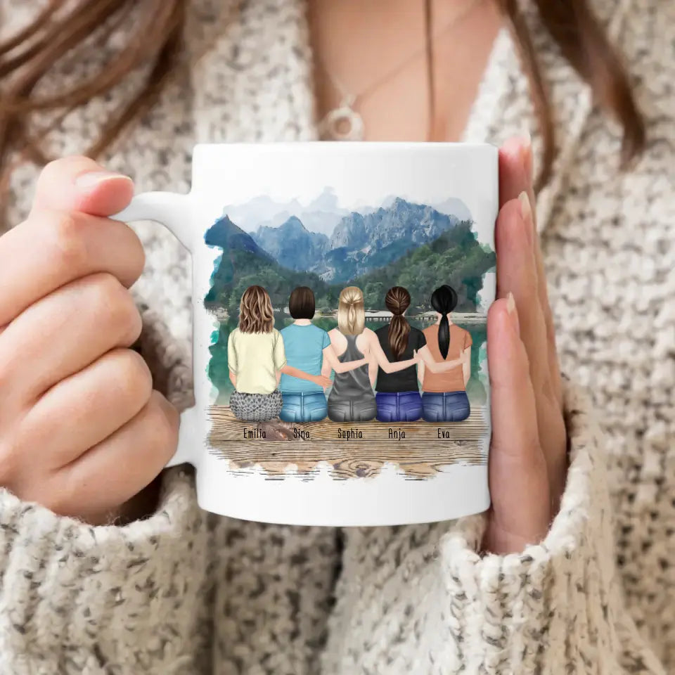 Personalisierte Tasse für Oma (4 Frauen + 1 Oma)