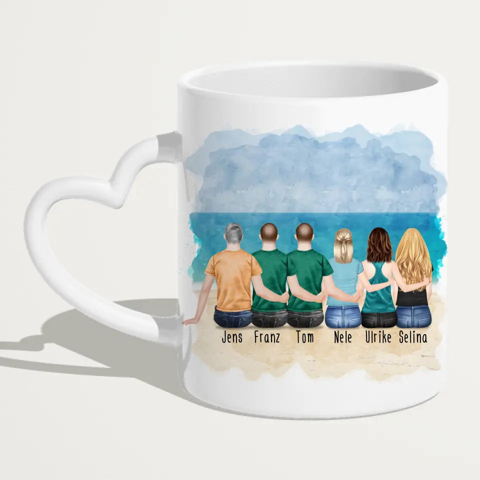 Personalisierte Tasse - Beste Freunde (3 Frauen + 3 Männer)