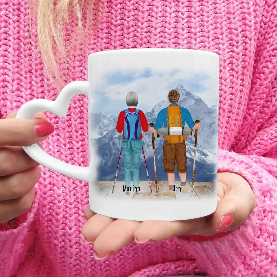 Personalisierte Tasse mit 2 Wanderern