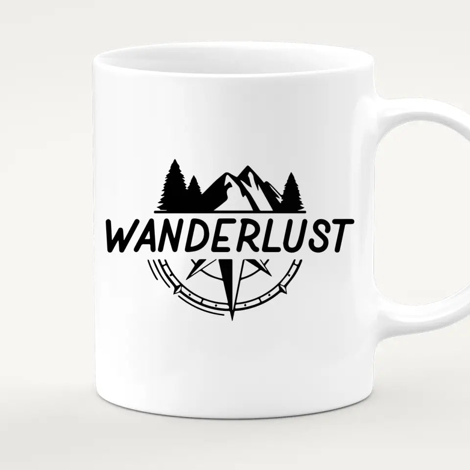 Personalisierte Tasse mit 2 Wanderern