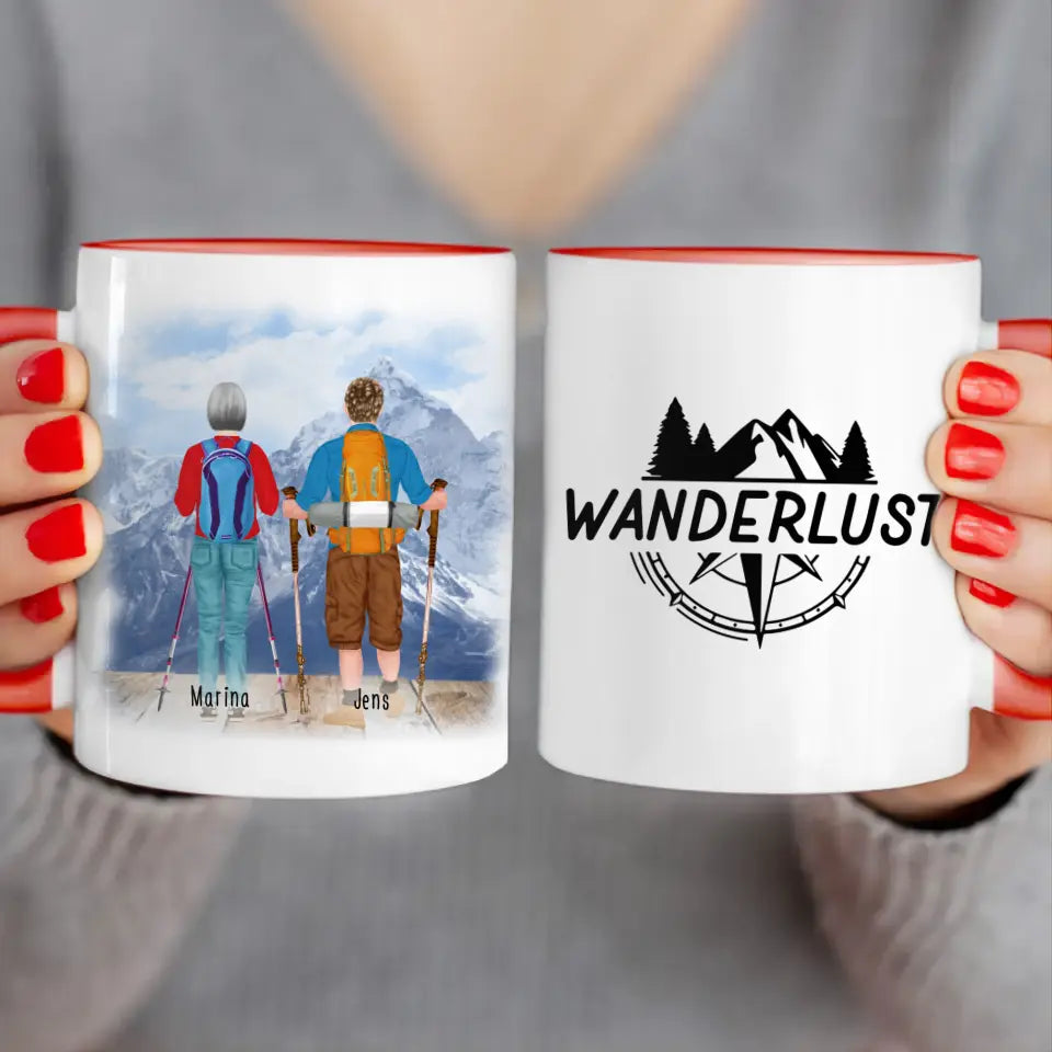 Personalisierte Tasse mit 2 Wanderern