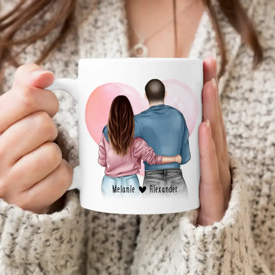 Personalisierte Tasse mit Paar (stehend) - Pärchen Tasse