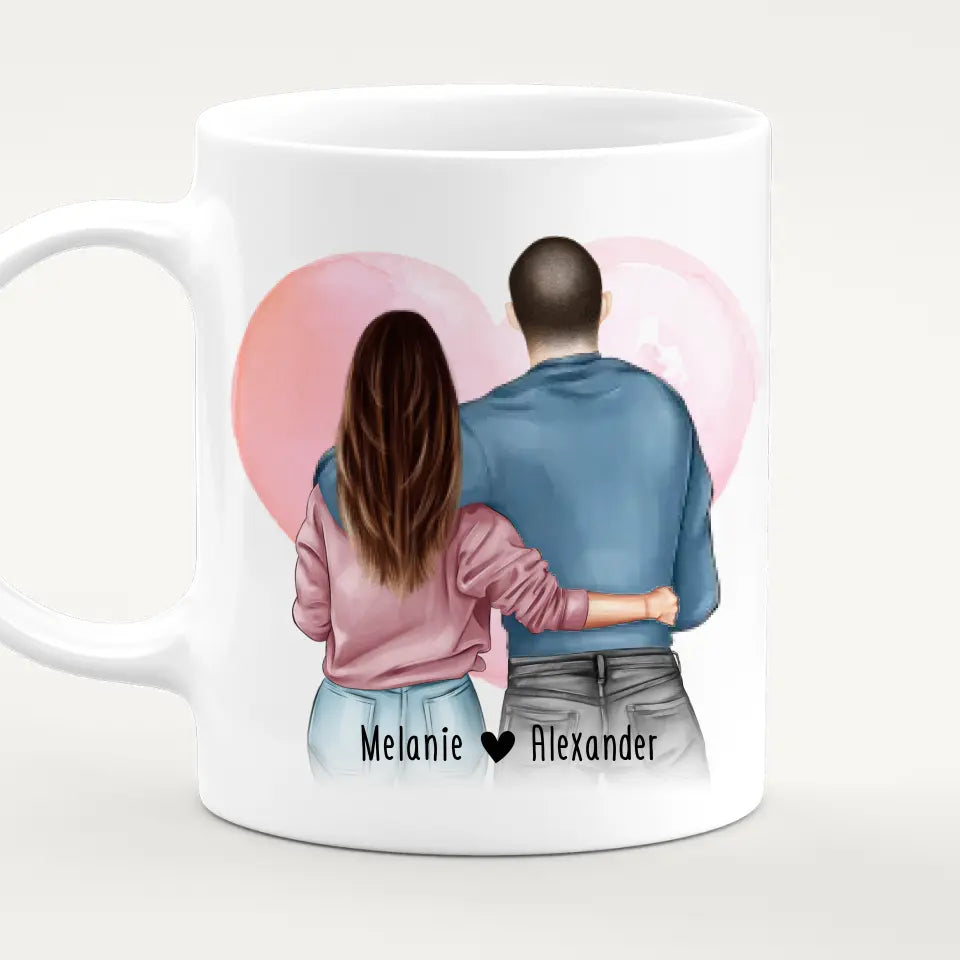 Personalisierte Tasse mit Paar (stehend) - Pärchen Tasse