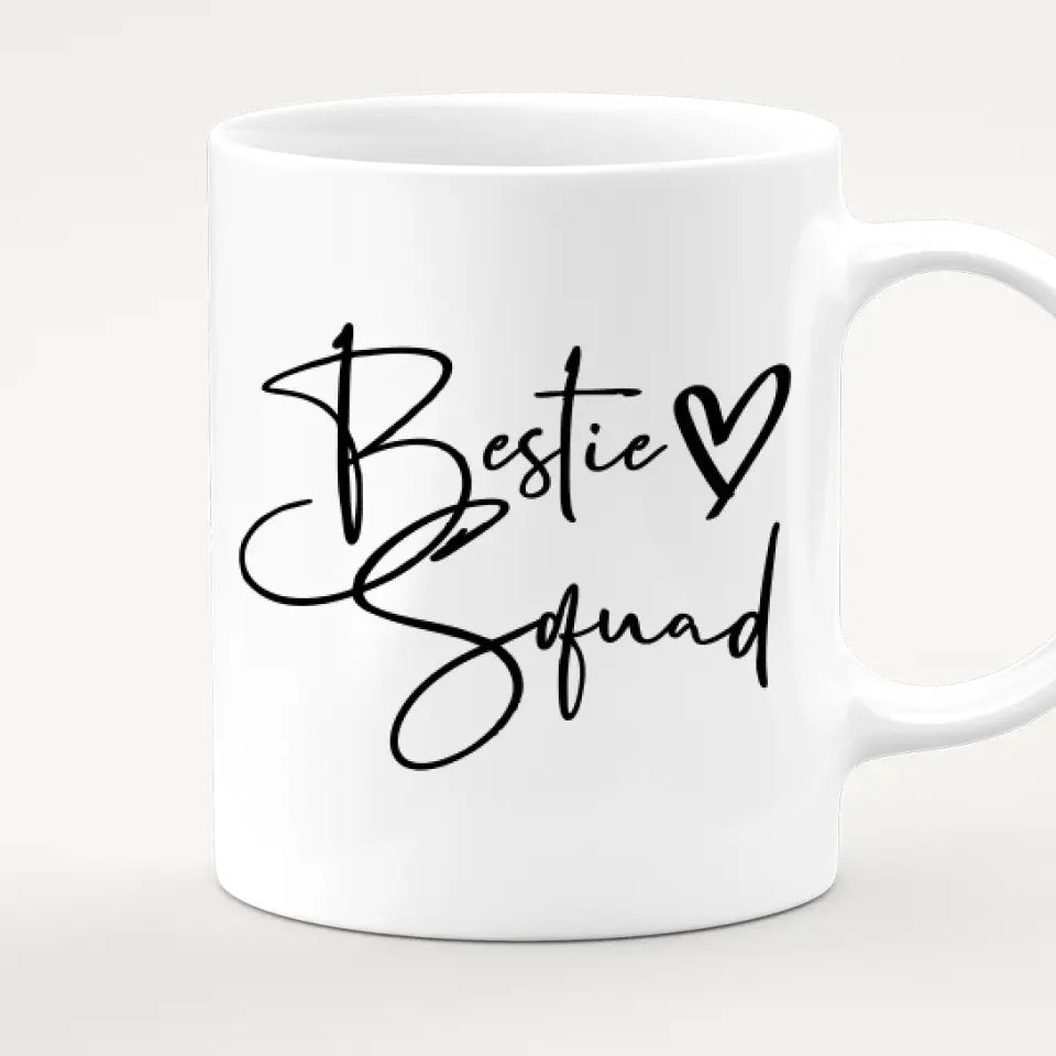 Personalisierte Tasse - Beste Freundinnen mit Jacken (4 Freundinnen)