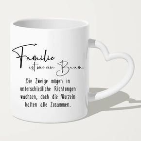 Personalisierte Tasse mit Familie + 1 Hund (1 Teenager)