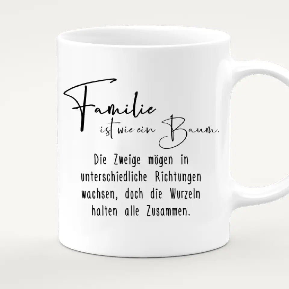 Personalisierte Tasse mit Familie + 1 Hund (1 Teenager)