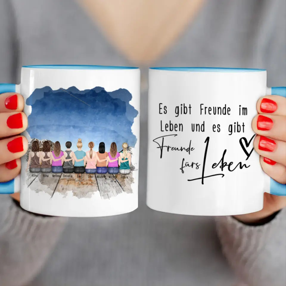 Personalisierte Tasse für Beste Freundinnen (9 Freundinnen)