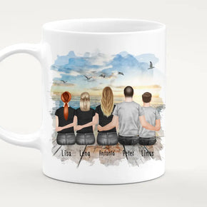 Personalisierte Tasse mit Familie (2 Teenagerinnen + 1 Teenager)