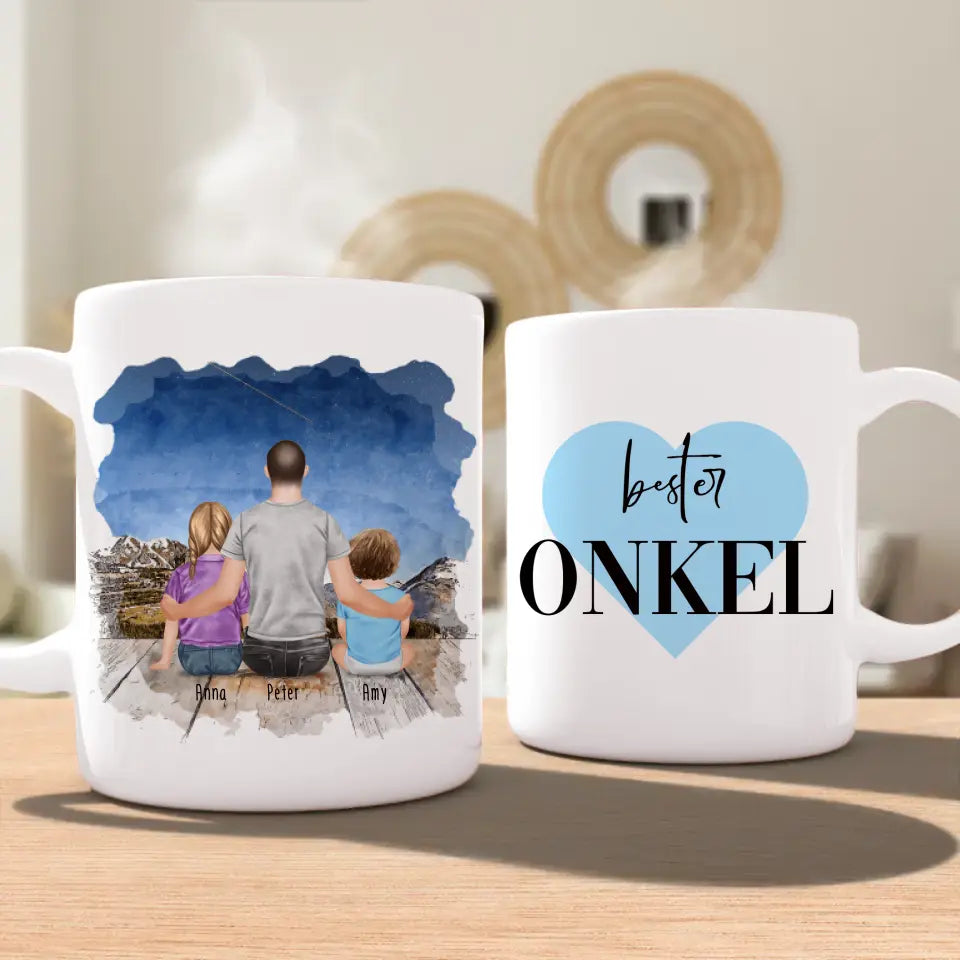 Personalisierte Tasse - 1 Kind + 1 Mann + 1 Baby - Bester Onkel