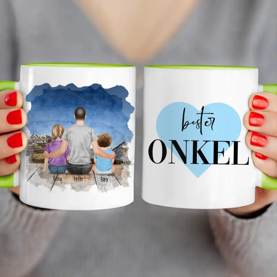 Personalisierte Tasse - 1 Kind + 1 Mann + 1 Baby - Bester Onkel