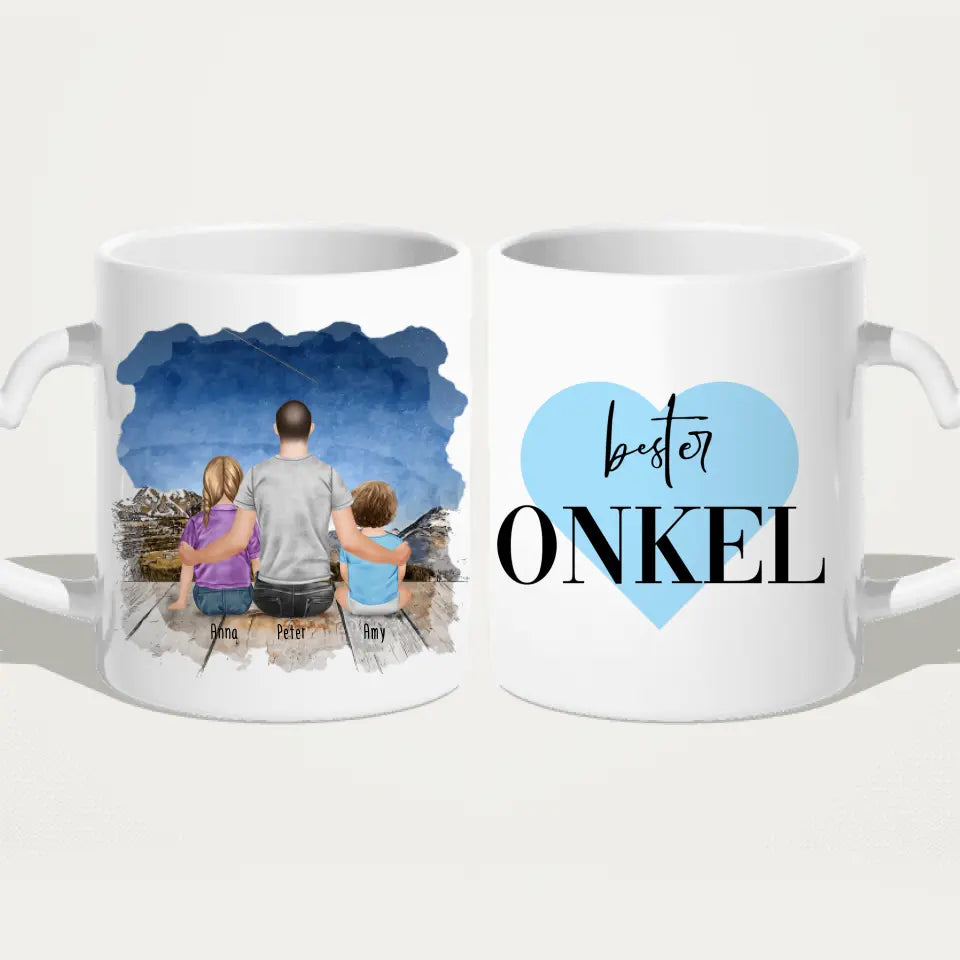 Personalisierte Tasse - 1 Kind + 1 Mann + 1 Baby - Bester Onkel