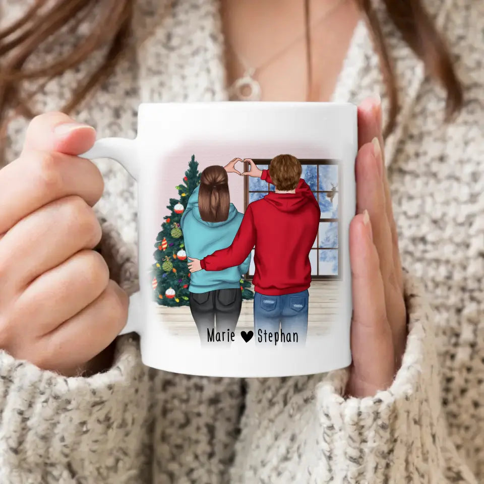 Personalisierte Tasse - Paar/Pärchen (stehend) - Weihnachtstasse