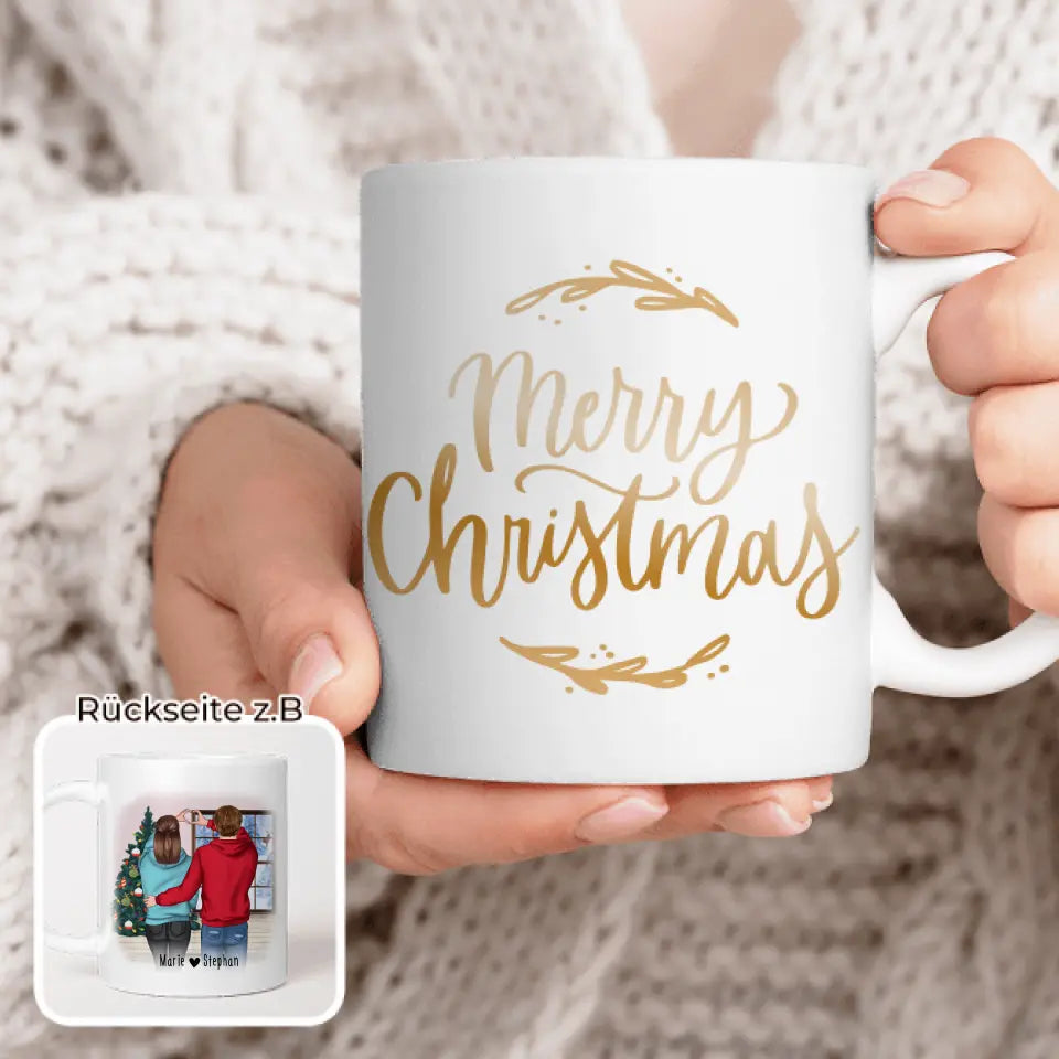 Personalisierte Tasse - Paar/Pärchen (stehend) - Weihnachtstasse